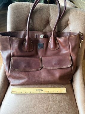 Dooney & Bourke Chestnut Brown Leather Shoulder Bag, tote bag